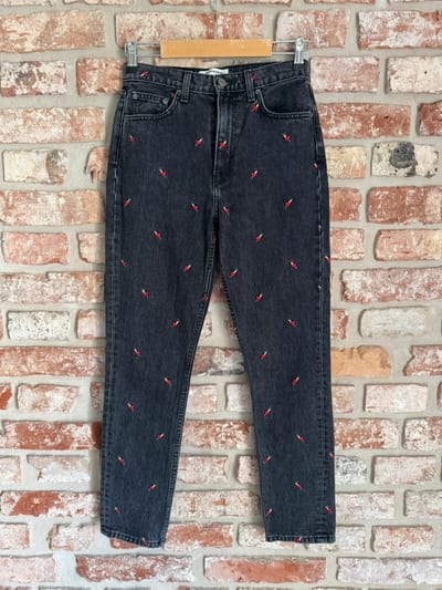Reformation Julia Jeans with Embroidery Size 25